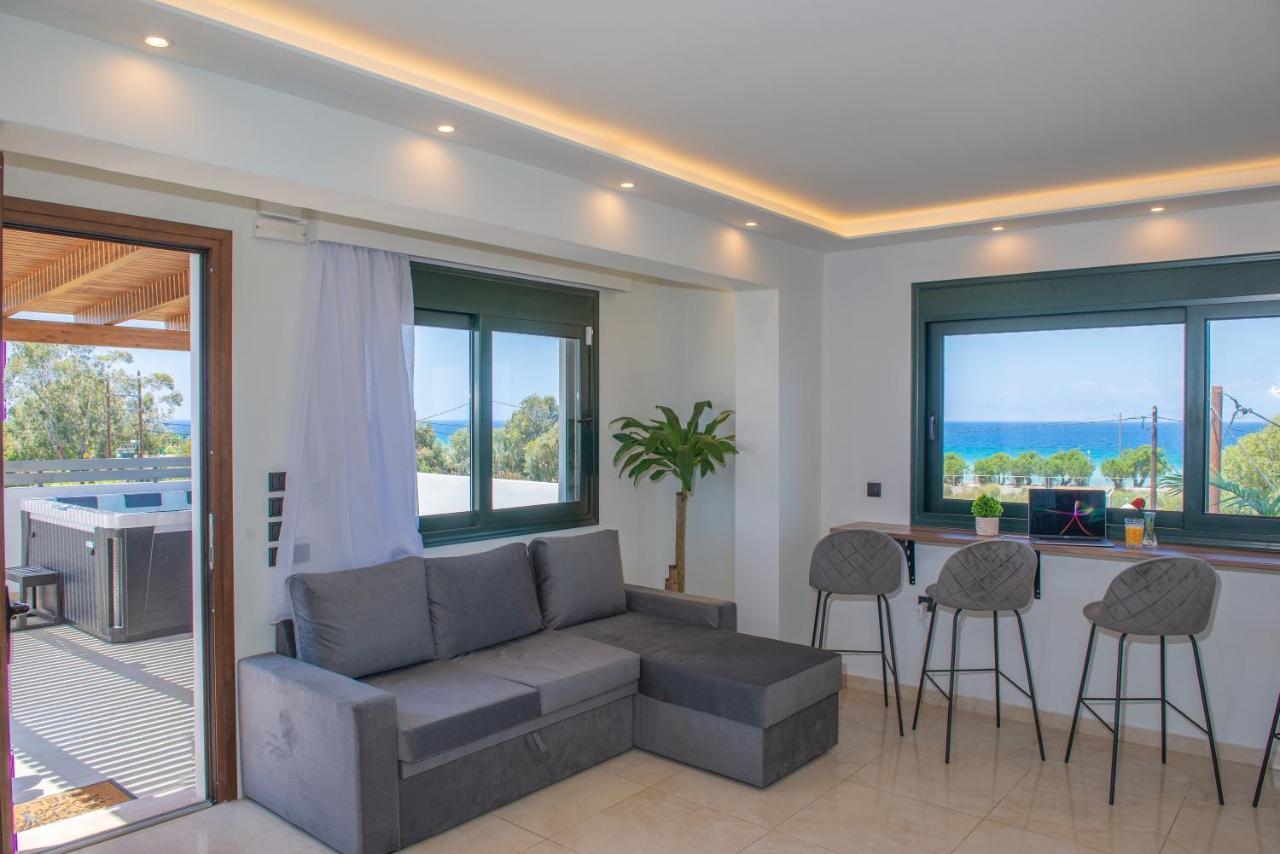 Odyssea Top View & Hot Jacuzzi Front Beach Кремасти Экстерьер фото